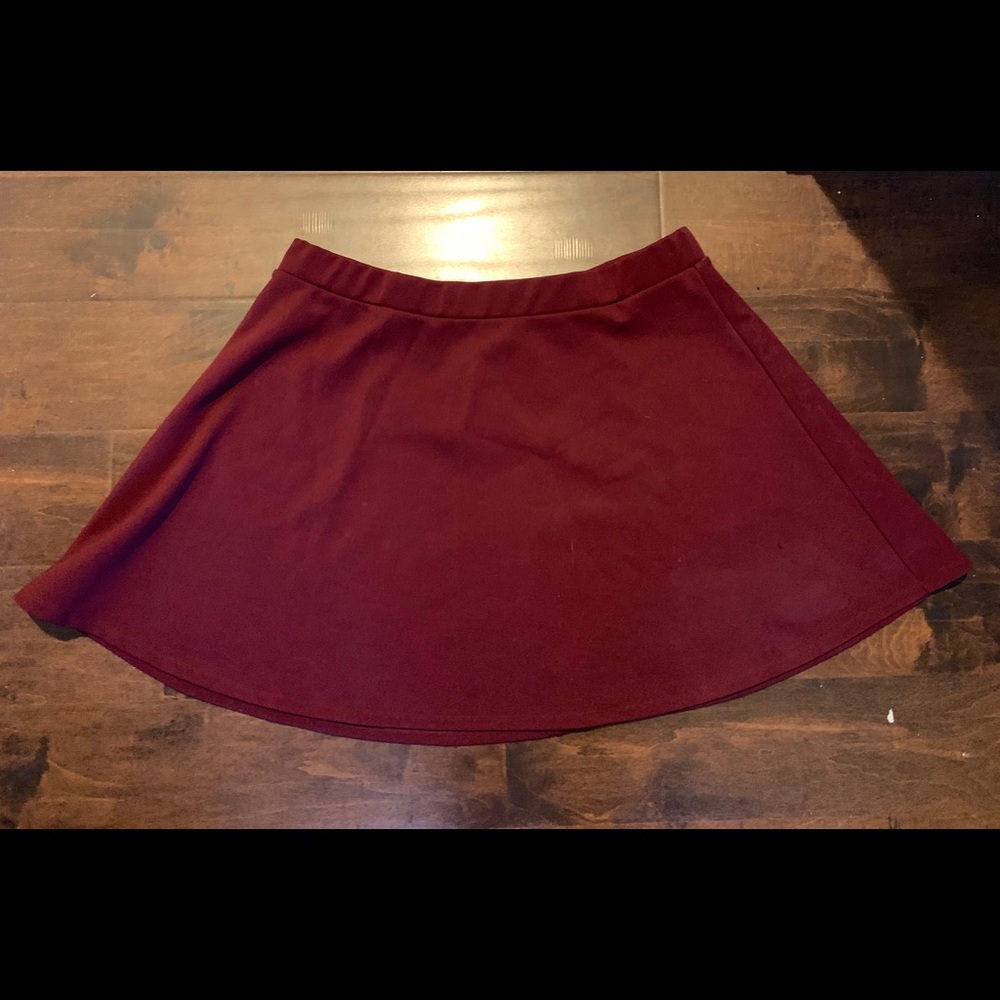 Plus Size Forever 21 Skater Skirt - Maroon